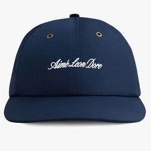 NEW AIME LEON DORE script sport nylon twill 6 panel hat cap navy